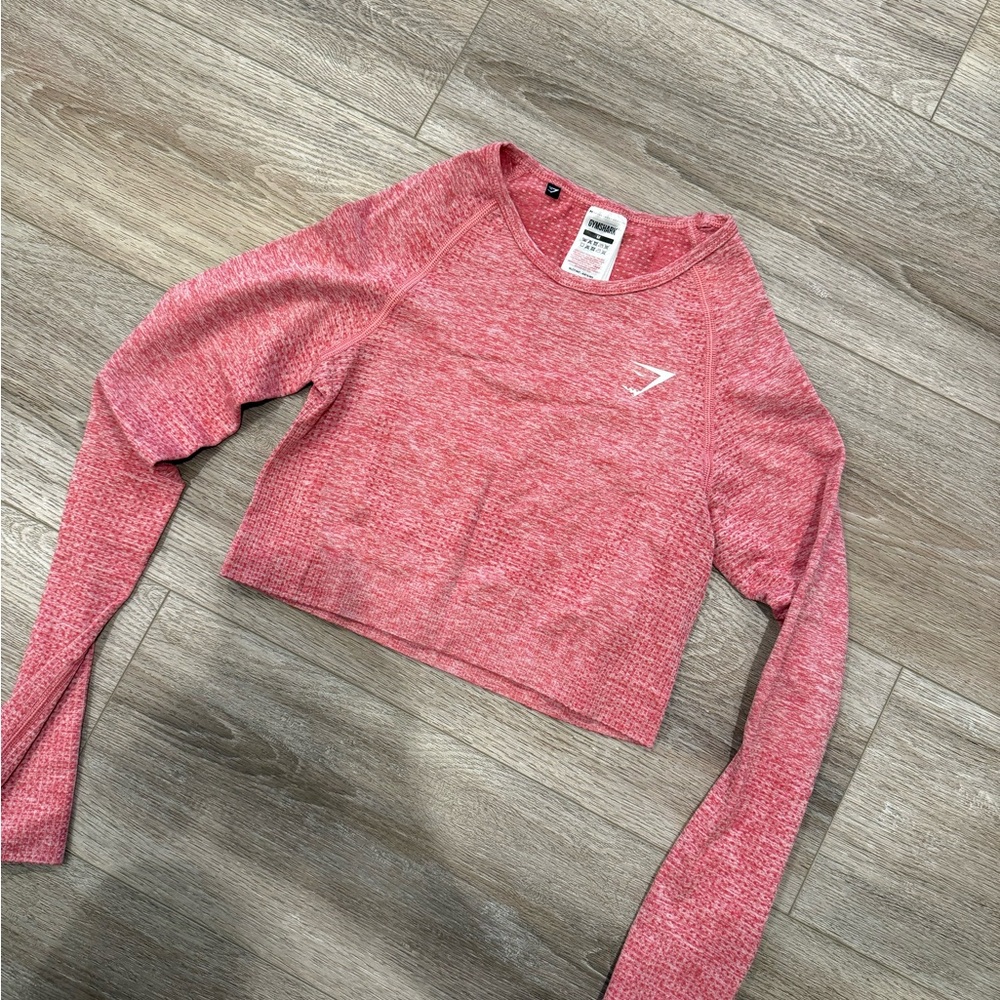Gymshark Heathered Pink Crop Top